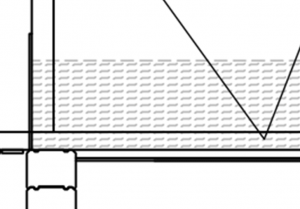 Kuva 2.10.  Leikkauskuva yläpohjan rakenteesta. Eristeenä Ekovillan puhallettava puukuitueriste [16]. Eristepaksuus 500 mm.